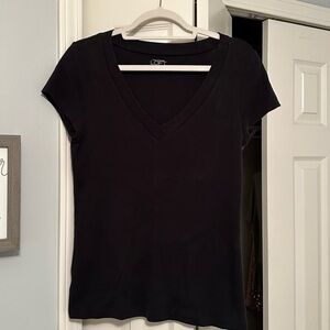 ANN Taylor LOFT Black V Neck Tee